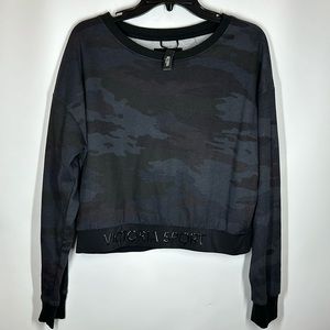 Victoria’s Secret Sport | NWT Women’s L Large Cropped Camo Gray Sweatshirt